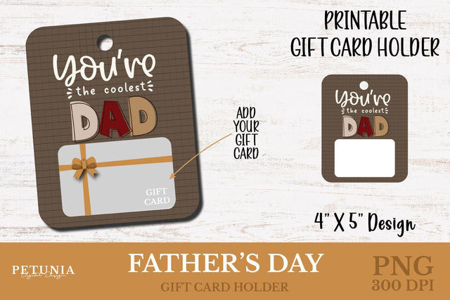 Father's Day Gift Card Holder | Father's Day PNG Sublimation Petunia Digital Design 