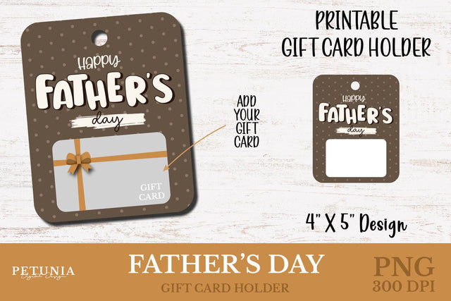 Father's Day Gift Card Holder | Father's Day PNG Sublimation Petunia Digital Design 