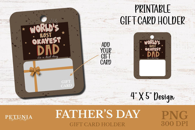 Father's Day Gift Card Holder | Father's Day PNG Sublimation Petunia Digital Design 