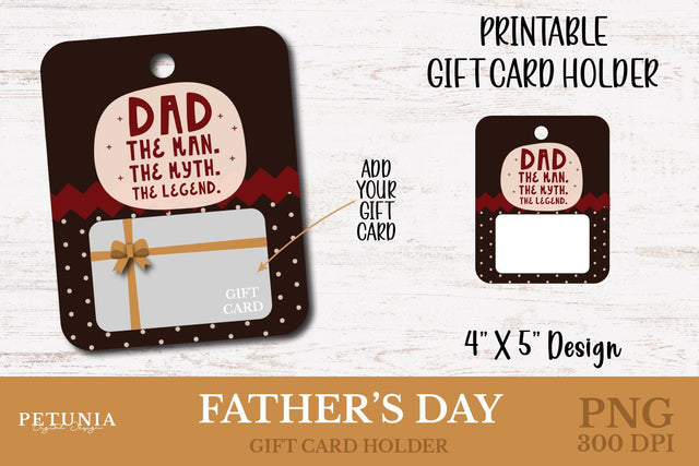 Father's Day Gift Card Holder | Father's Day PNG Sublimation Petunia Digital Design 