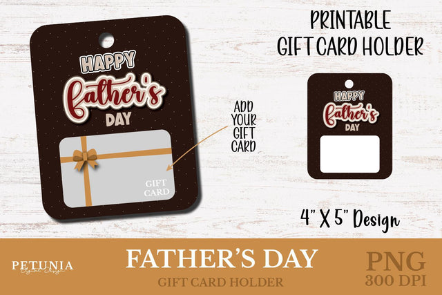Father's Day Gift Card Holder | Father's Day PNG Sublimation Petunia Digital Design 