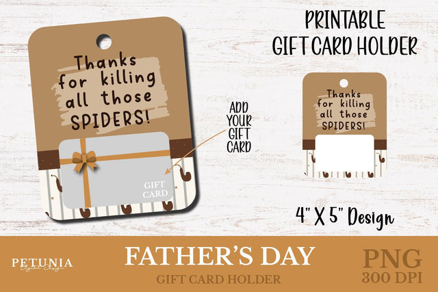 Father's Day Gift Card Holder | Father's Day PNG Sublimation Petunia Digital Design 
