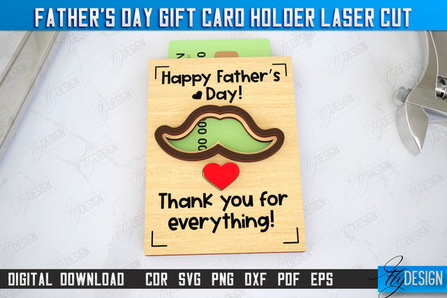 Father's Day Gift Card Holder | Gift Idea | Greeting Card | CNC File SVG Fly Design 