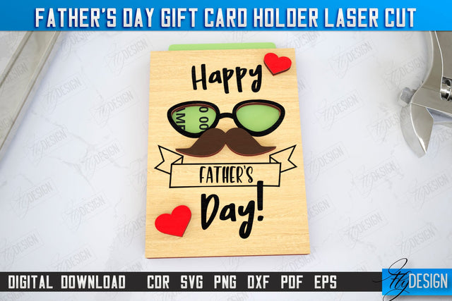 Father's Day Gift Card Holder | Gift Idea | Greeting Card | CNC File SVG Fly Design 
