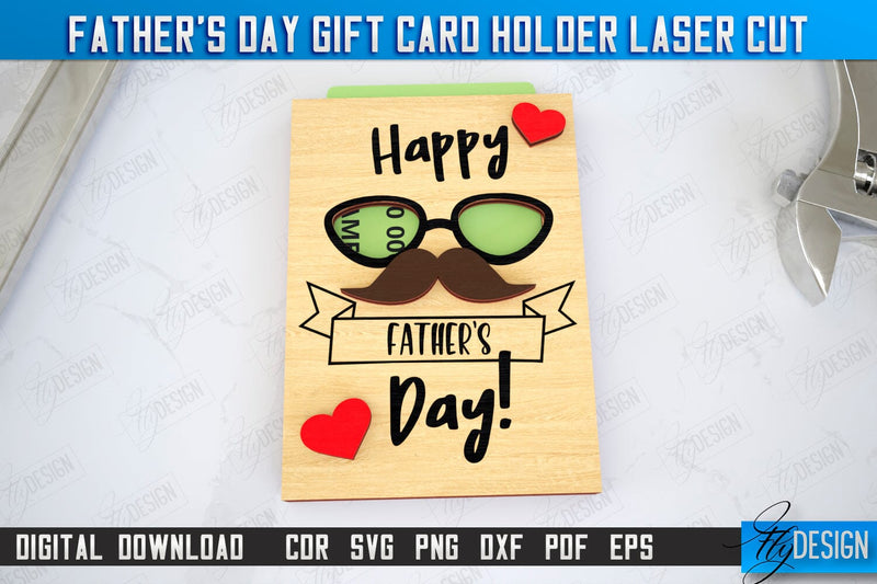 Father's Day Gift Card Holder | Gift Idea | Greeting Card | CNC File SVG Fly Design 