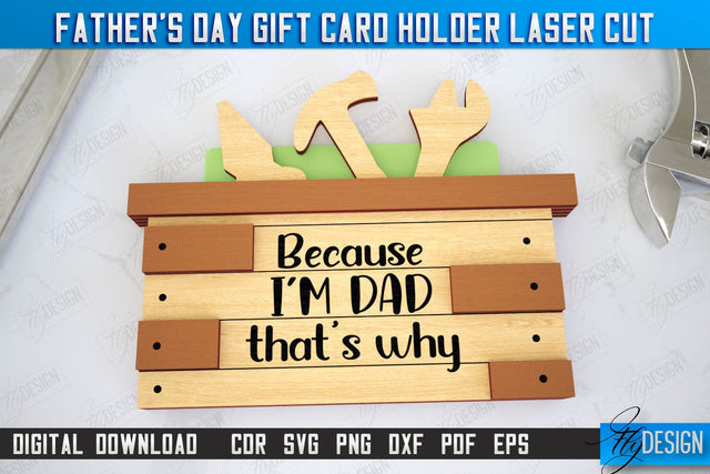 Father's Day Gift Card Holder | Gift Idea | Greeting Card | CNC File SVG Fly Design 