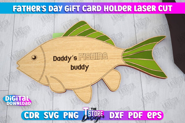 Father's Day Gift Card Holder | Gift Idea | Greeting Card | CNC File SVG The T Store Design 