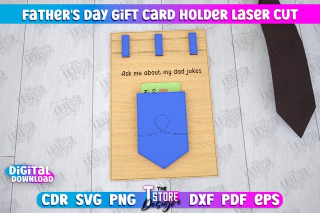 Father's Day Gift Card Holder | Gift Idea | Greeting Card | CNC File SVG The T Store Design 
