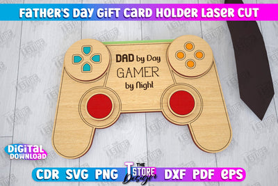 Father's Day Gift Card Holder | Gift Idea | Greeting Card | CNC File SVG The T Store Design 