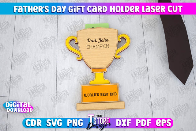 Father's Day Gift Card Holder | Gift Idea | Greeting Card | CNC File SVG The T Store Design 