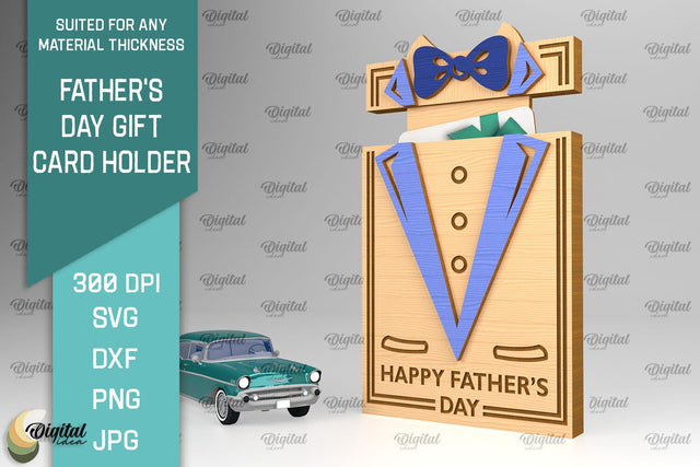 Father's Day Gift Card Holder SVG. Gift For Dad Laser Cut SVG Evgenyia Guschina 