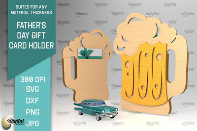 Father's Day Gift Card Holder SVG. Gift For Dad Laser Cut SVG Evgenyia Guschina 