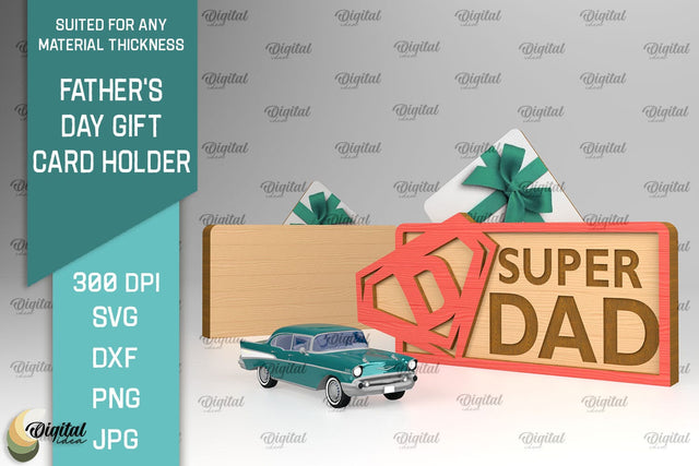 Father's Day Gift Card Holder SVG. Gift For Dad Laser Cut SVG Evgenyia Guschina 