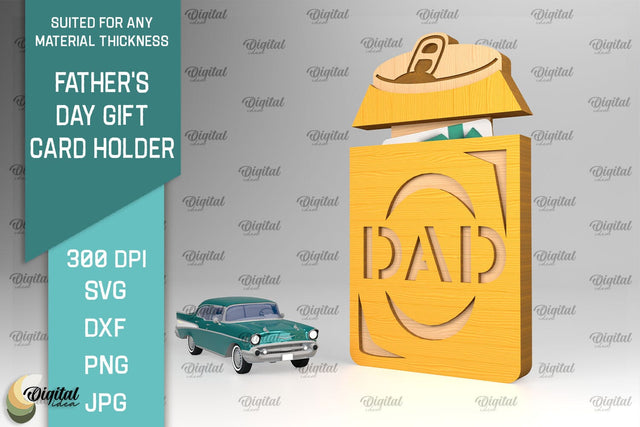 Father's Day Gift Card Holder SVG. Gift For Dad Laser Cut SVG Evgenyia Guschina 
