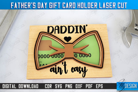 Father's Day Gift Card Holders Bundle | Gift Idea | Greeting Card | CNC Files SVG Fly Design 