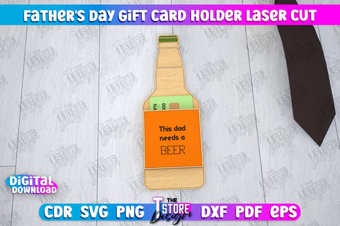 Father's Day Gift Card Holders Bundle | Gift Idea | Greeting Card | CNC Files SVG The T Store Design 