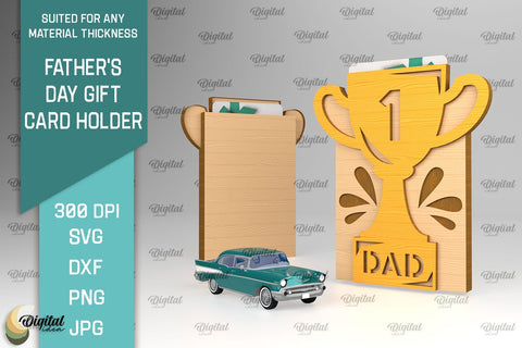Father's Day Gift Card Holders SVG Bundle. Gift For Dad Laser Cut SVG Evgenyia Guschina 