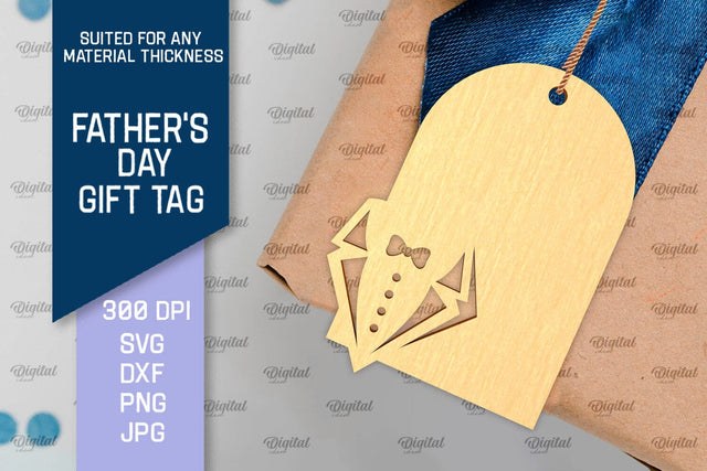 Father's Day Gift Tag Laser Cut. Gift Hang Tag SVG SVG Evgenyia Guschina 