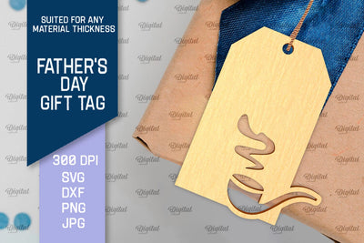 Father's Day Gift Tag Laser Cut. Gift Hang Tag SVG SVG Evgenyia Guschina 