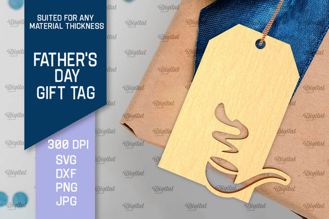 Father's Day Gift Tag Laser Cut. Gift Hang Tag SVG SVG Evgenyia Guschina 