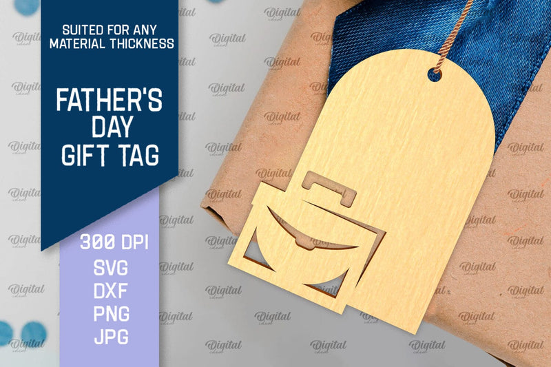 Father's Day Gift Tag Laser Cut. Gift Hang Tag SVG SVG Evgenyia Guschina 