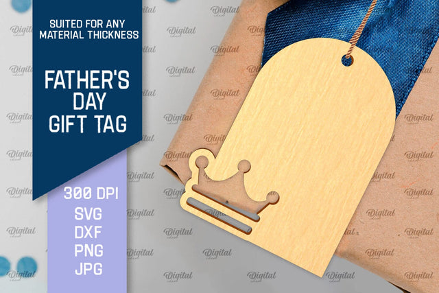 Father's Day Gift Tag Laser Cut. Gift Hang Tag SVG SVG Evgenyia Guschina 