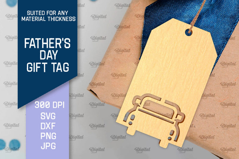 Father's Day Gift Tag Laser Cut. Gift Hang Tag SVG SVG Evgenyia Guschina 