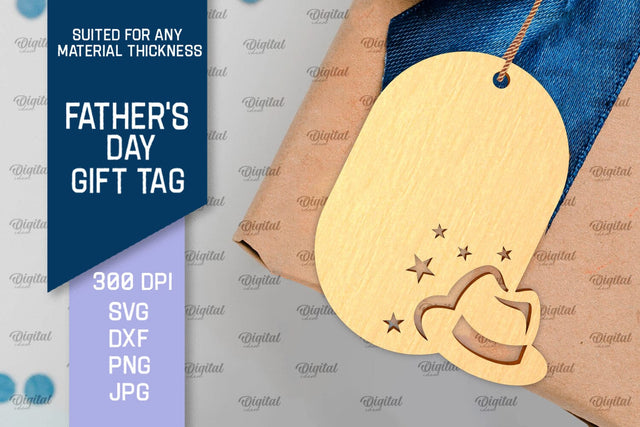 Father's Day Gift Tag Laser Cut. Gift Hang Tag SVG SVG Evgenyia Guschina 