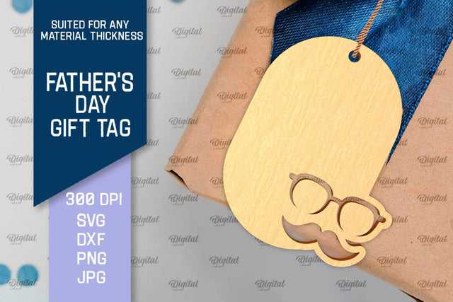 Father's Day Gift Tag Laser Cut. Gift Hang Tag SVG SVG Evgenyia Guschina 