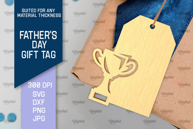Father's Day Gift Tag Laser Cut. Gift Hang Tag SVG SVG Evgenyia Guschina 