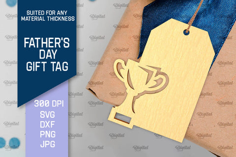 Father's Day Gift Tag Laser Cut. Gift Hang Tag SVG SVG Evgenyia Guschina 