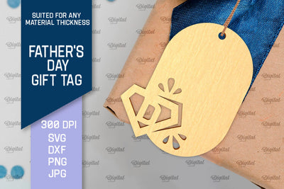 Father's Day Gift Tag Laser Cut. Gift Hang Tag SVG SVG Evgenyia Guschina 