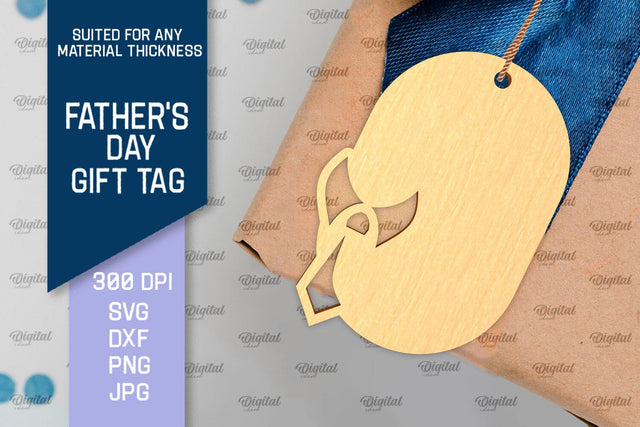 Father's Day Gift Tag Laser Cut. Gift Hang Tag SVG SVG Evgenyia Guschina 