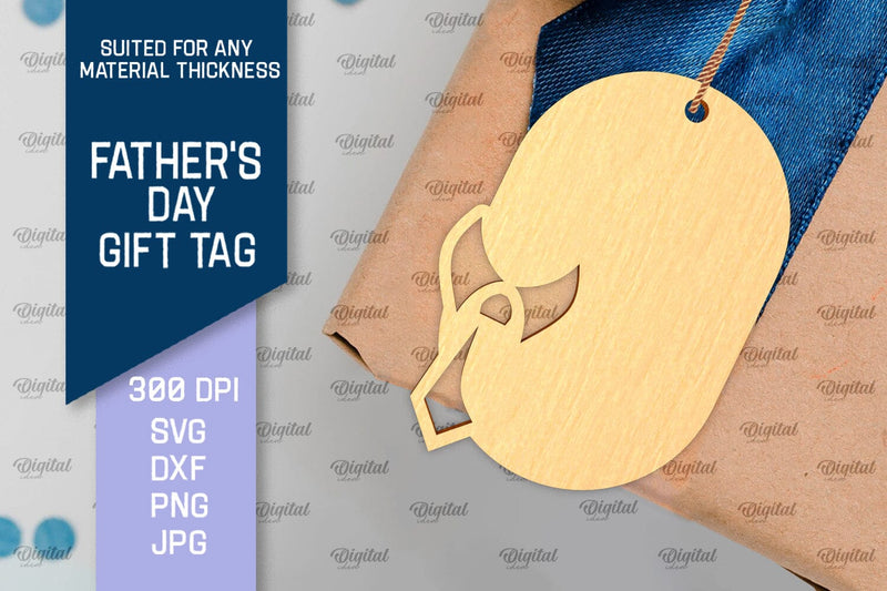 Father's Day Gift Tag Laser Cut. Gift Hang Tag SVG SVG Evgenyia Guschina 