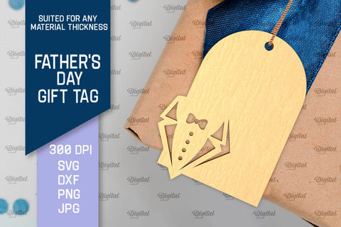 Father's Day Gift Tags Laser Cut. Gift Hang Tags SVG SVG Evgenyia Guschina 