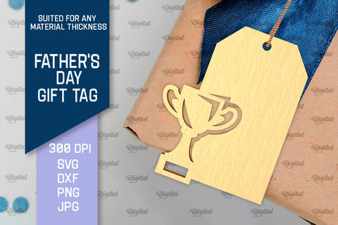 Father's Day Gift Tags Laser Cut. Gift Hang Tags SVG SVG Evgenyia Guschina 