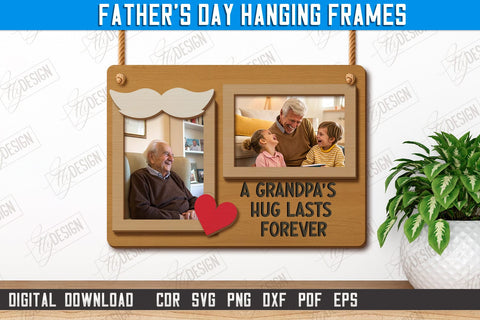 Father's Day Hanging Frames Bundle | Gift Idea | Wall Décor | Photo Frame | CNC Files SVG Fly Design 