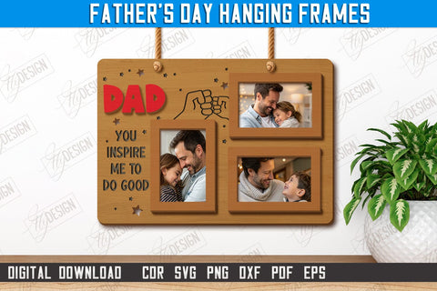 Father's Day Hanging Frames Bundle | Gift Idea | Wall Décor | Photo Frame | CNC Files SVG Fly Design 