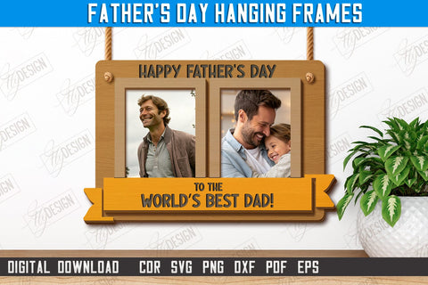 Father's Day Hanging Frames Bundle | Gift Idea | Wall Décor | Photo Frame | CNC Files SVG Fly Design 