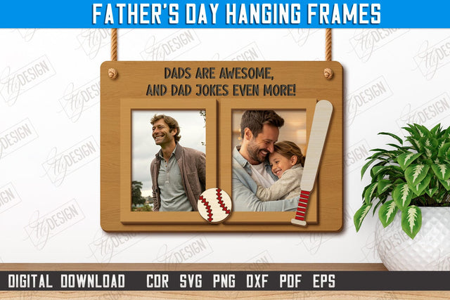 Father's Day Hanging Frames | Gift Idea | Wall Décor | Photo Frame | CNC File SVG Fly Design 