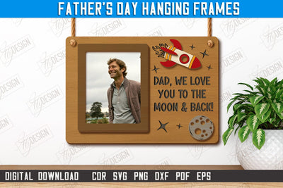 Father's Day Hanging Frames | Gift Idea | Wall Décor | Photo Frame | CNC File SVG Fly Design 