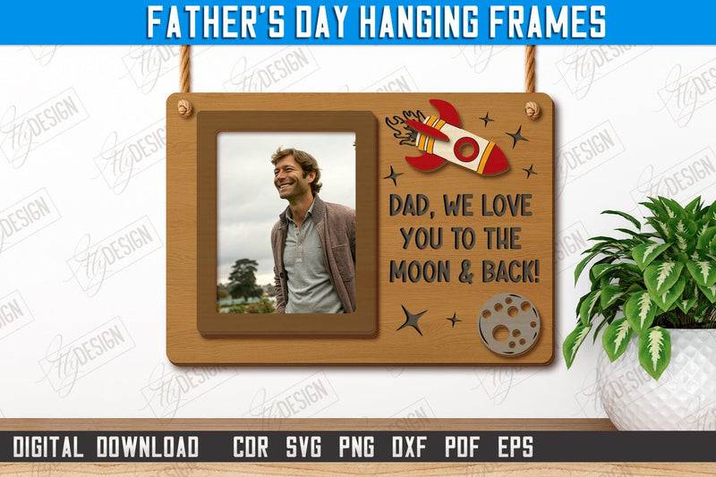 Father's Day Hanging Frames | Gift Idea | Wall Décor | Photo Frame | CNC File SVG Fly Design 