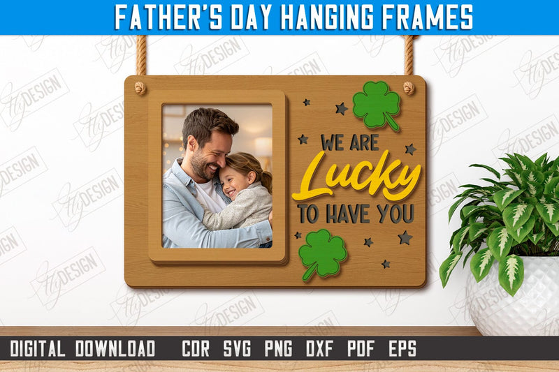 Father's Day Hanging Frames | Gift Idea | Wall Décor | Photo Frame | CNC File SVG Fly Design 