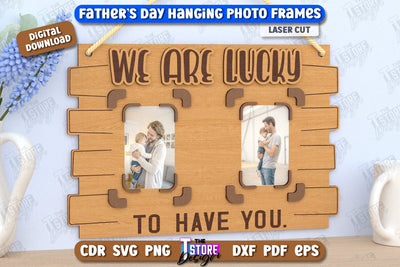 Father's Day Hanging Frames | Gift Idea | Wall Décor | Photo Frame | CNC File SVG The T Store Design 