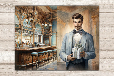 Fathers Day Junk Journal Pages | Victorian Scrapbook Paper SVG GlamArtZhanna 