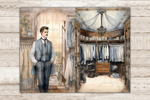 Fathers Day Junk Journal Pages | Victorian Scrapbook Paper SVG GlamArtZhanna 