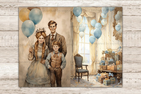 Fathers Day Junk Journal Pages | Victorian Scrapbook Paper SVG GlamArtZhanna 