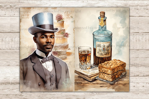 Fathers Day Junk Journal Paper | Victorian Journal Card SVG GlamArtZhanna 