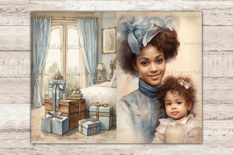 Fathers Day Junk Journal Paper | Victorian Journal Card SVG GlamArtZhanna 