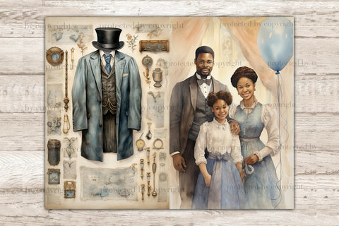 Fathers Day Junk Journal Paper | Victorian Journal Card SVG GlamArtZhanna 